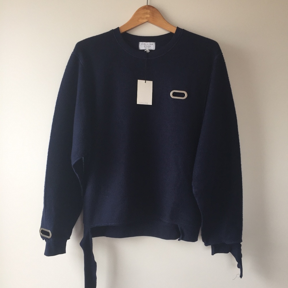 Collina Strada Sweatshirt Grommeted in Navy XS
